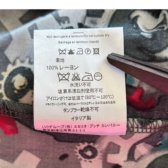 Emilio Pucci Steampunk Gears Print Dress Gray Turquoise Pink IT 42 / US 8 - Picture 9 of 9